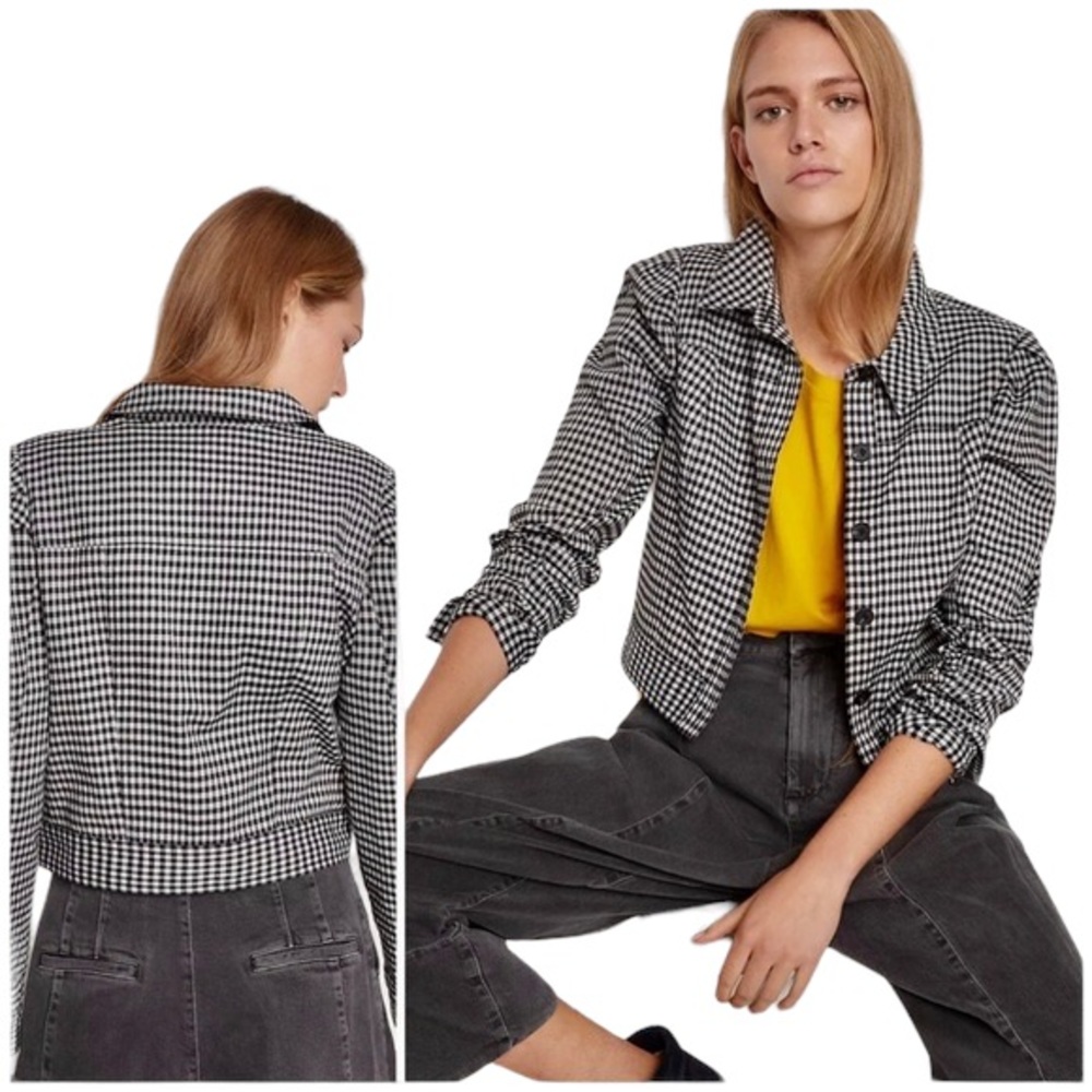 Current Air ANTHROPOLOGIE Gingham Puff ShoulderJacket
